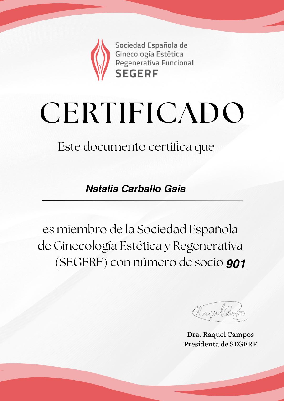 Certificado SEGERF